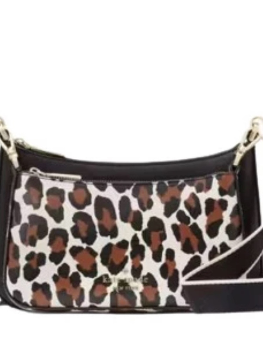 KATE SPADE DUET LEOPARD CROSSBODY - Black and Brown